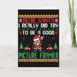 Kerstman probeert een goede lijstenmaker te zijn - kaart