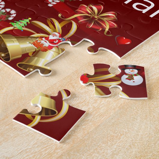 Kerstman Puzzle Santa Elf Snowman Legpuzzel (Zijkant)