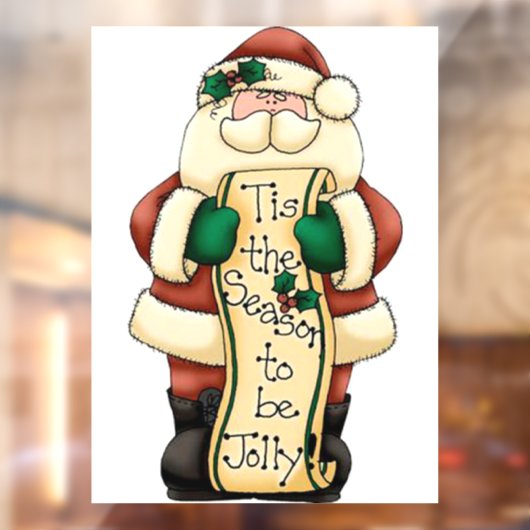 kerstman raamsticker (Vel 2)