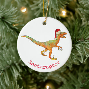 Kerstman - Raptor Funny Velociraptor Dinosaur Keramisch Ornament