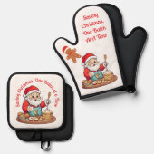 Kerstman redden Kerstmis | Ovenwant & Pannenlap Set (Voorkant / Achterkant)