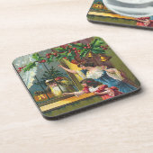 Kerstman Reeks Venster Kork Onderzetters (Linkerzijde)