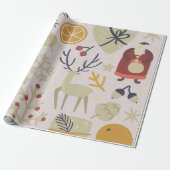 Kerstman rendier Cadeau Cadeaupapier (Uitgerold)