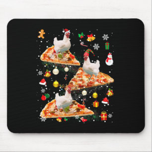 Kerstman Rendier Elf Kip Rijden Pizza Kerstmis Mel Muismat