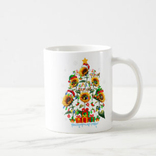 Kerstman Rendier Elf Zonnebloemen Als Kerstboom Bl Koffiemok