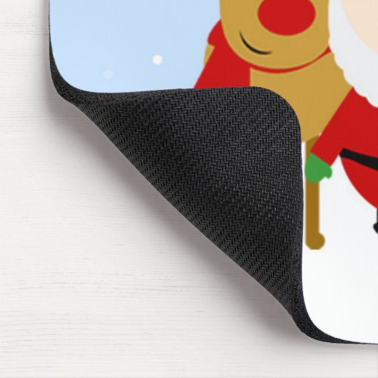 Kerstman, rendier en elf op kerstdag Muismat (Hoek)