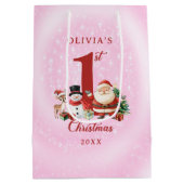 Kerstman, rendier en sneeuwman - Eerste kerst Medium Cadeauzakje (Achterkant)