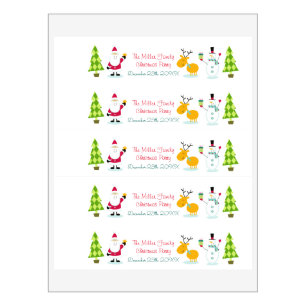 Kerstman, rendier en Snowman met Kerstmis Waterfles Etiket