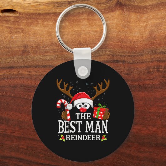 Kerstman rendier familie matching sleutelhanger (Voorkant)