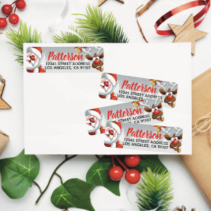 Kerstman & Rendier Gepersonaliseerd Retourlabel Etiket