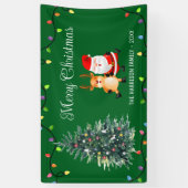 Kerstman Rendier Kerstboom String Lichten Spandoek (Verticaal)