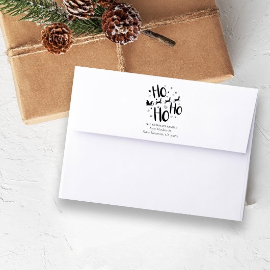 Kerstman Rendier slee Rubberstempel