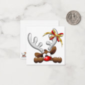 Kerstman Rendier Verward Grappig Karakter Notitiekaartje (Voorkant / Achterkant in situ)