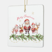 Kerstman, rendieren en Kinder kerstversiering: Sch Keramisch Ornament (Links)