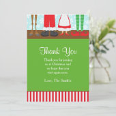 Kerstman rendiervoeten bedankkaart (Staand voorkant)