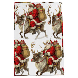Kerstman Retouradreslabel  Medium Cadeauzakje