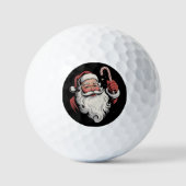 Kerstman Retro Gift Golfballen (Voorkant)