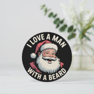 Kerstman Retro Oud-Ik Hou van een Man Met een Baar Feestdagenkaart
