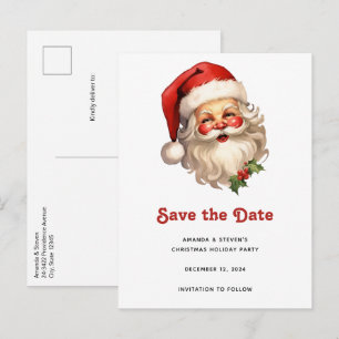 Kerstman Retro Stijl Kerstmis Aankondigingskaart