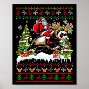 Kerstman Ridder Rendier Fret Kerst Kinderen Famili Poster