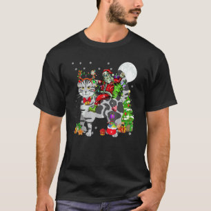 Kerstman Ridder Rendier Schotse Vouw Kat Kerstmis T-shirt