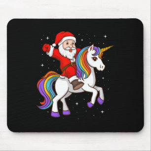 Kerstman Ridding Eenhoorn Mysterieus Dier Kerstmis Muismat
