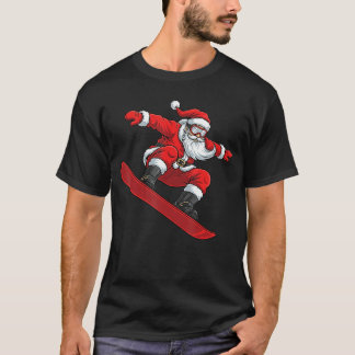 Kerstman Ride Snowboard Grappig Kerstmis Freestyle T-shirt