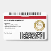 Kerstman rijbewijs kerstbadge badge (Back)