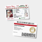 Kerstman rijbewijs kerstbadge badge (Front & Back)