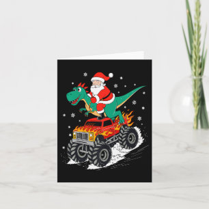 Kerstman rijdend op T Rex dinosaurus monstertruck  Kaart