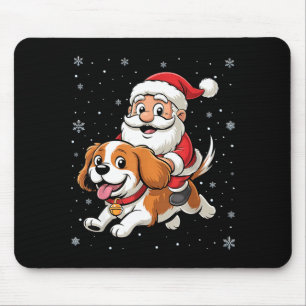 Kerstman rijdt op Cavalier King Charles Spaniel D Muismat