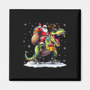 Kerstman rijdt op dinosaurus T Rex Kerst jongens m Magneet