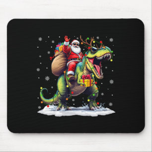 Kerstman rijdt op dinosaurus T Rex Kerst jongens m Muismat