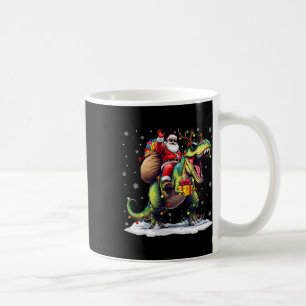 Kerstman rijdt op dinosaurus T Rex Kerstmis jongen Koffiemok