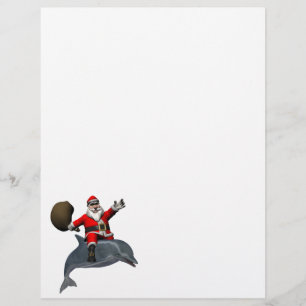 Kerstman rijdt op dolfijn