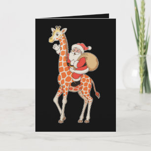 Kerstman rijdt op giraffe kerst Kerst vakantie sei Kaart