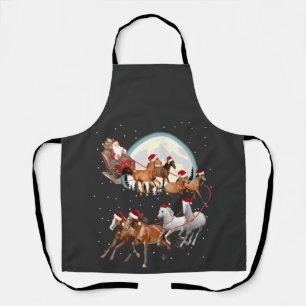 Kerstman rijdt paarden Paardenslee Equestrian Schort