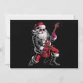 Kerstman Rock & Roll Gitarist Feestdagenkaart (Voorkant)