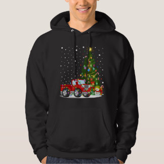 Kerstman Rode Vrachtwagen Xmas Boom Verlichting Ro Hoodie