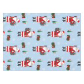 Kerstman Rode Wijn Decor Feestelijke Vakantie Tafelkleed (Voorkant (Horizontaal))