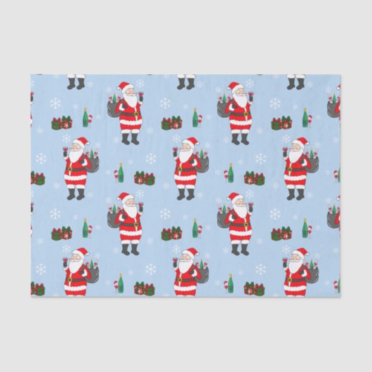 Kerstman rode wijn tissuepapier (Voorkant)