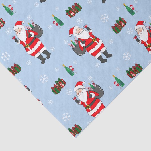 Kerstman rode wijn tissuepapier (Detail)