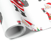 Kerstman Rode Wijnliefhebber Cadeaupapier (Rol Hoek)