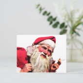  Kerstman Rokende Sigaret Feestdagenkaart (Staand voorkant)