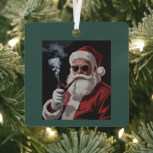 Kerstman Rokt Feest Grappige Kerst Vakantie Metalen Ornament
