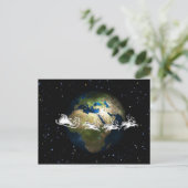 Kerstman rond de wereld briefkaart (Staand voorkant)