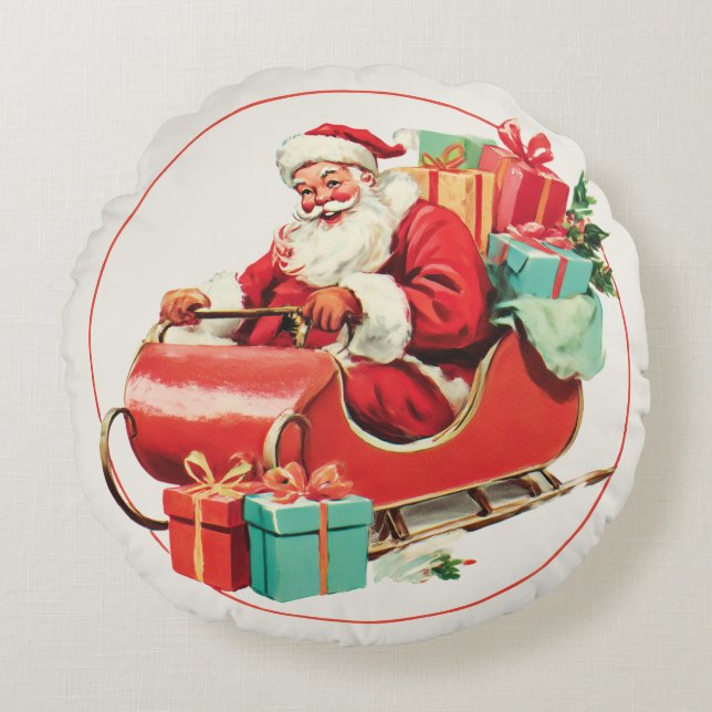  kerstman rond kussen (Voorkant)