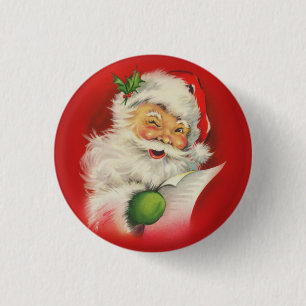  kerstman ronde button 3,2 cm