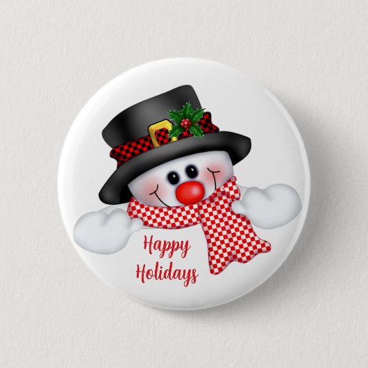 Kerstman Ronde Button 5,7 Cm (Voorkant)