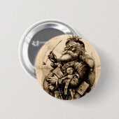 kerstman ronde button 5,7 cm (Voorkant /achterkant)